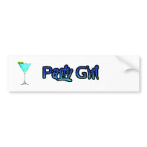 Party Girl Bumper Sticker (Blue) bumper stickers