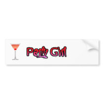 Party Girl Bumper Sticker (Pink) bumper stickers