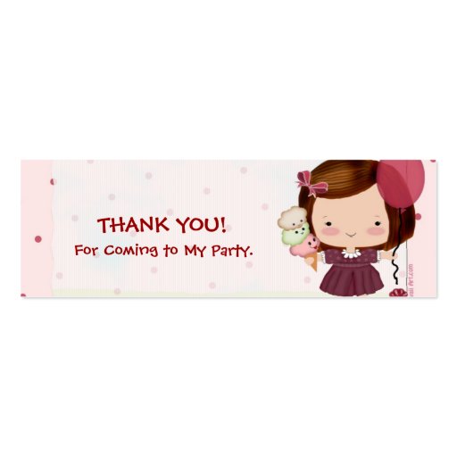Party Girl  Favor Tags Business Card