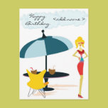 Party Girl in Pink Rainbow postcards