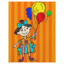 Party Girl With Balloons Full Color Flyer