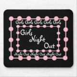 PARTY - GIrls Night Out with Pink Puffballs mousepad