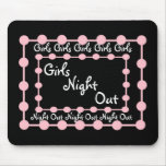 PARTY - GIrls Night Out with Pink Puffballs Mouse Pad