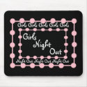 PARTY - GIrls Night Out with Pink Puffballs mousepads by JaclinArt PARTY - GIrls Night Out with Pink Puffballs mousepads