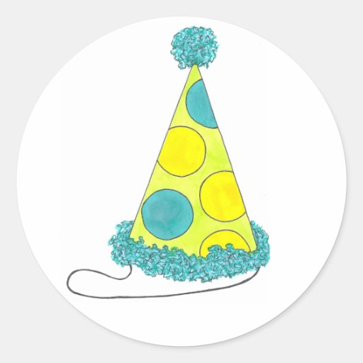 Party Hat (Birthday or New Year's) Stickers | Zazzle