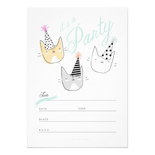 Party Hat Cats Invite