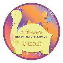 Party Hat Dinosaur Kid's Birthday Party Stickers stickers