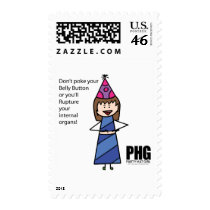 Party Hat Girl -- Belly Button postage by henrym56 Party Hat Girl -- Belly Button postage