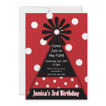 Party Hat with Red Polka Dots Invitation