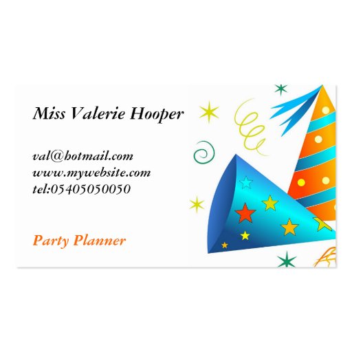 Party Hats Business Card Templates