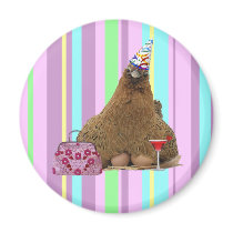 Party Hen fridge magnet