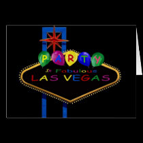 Party In Fabulous Las Vegas Card with Balloons