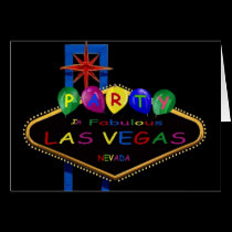 Party In Fabulous Las Vegas Card with Balloons