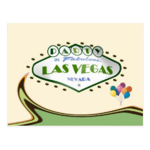 PARTY IN Fabulous Las Vegas Postcard, Twirl