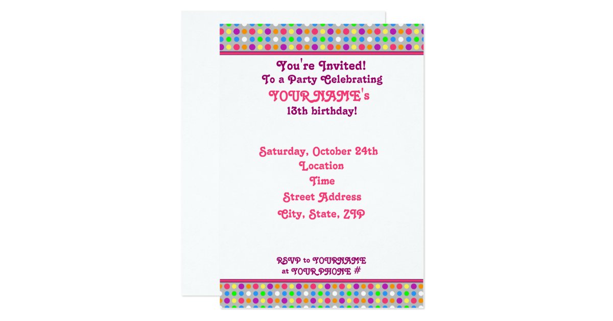 Party Invitation Zazzle
