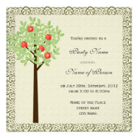 Party invitation, apple tree