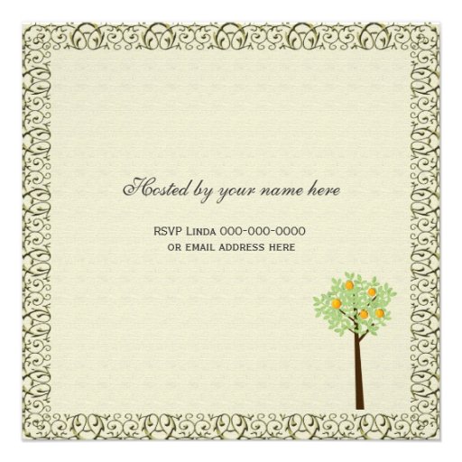 Party invitation, apple tree
