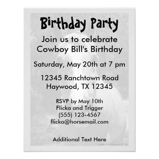 Party Invitation - "Bess the Party Horse"
