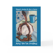 PARTY INVITATION CHOCOLATE ICE CREAM GREETING CARD
