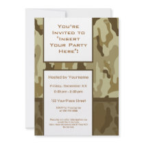 Party Invitation: Desert Tan Military Camouflage by MarshEnterprises Party Invitation: Desert Tan Military Camouflage