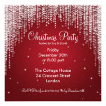 Party Invitation Elegant Falling Sparkle Red