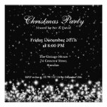 Party Invitation Elegant Winter Sparkle Black