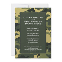 Party Invitation: Green Military Camouflage by MarshEnterprises Party Invitation: Green Military Camouflage