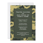Party Invitation: Green Military Camouflage