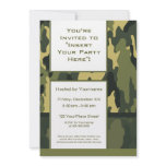 Party Invitation: Green Military Camouflage