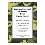 Party Invitation: Green Military Camouflage