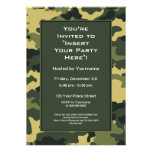 Party Invitation: Green Military Camouflage