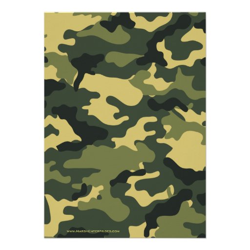 Party Invitation: Green Military Camouflage