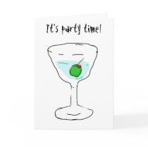 Party Invitation Invite Drink Martini Time Date cards