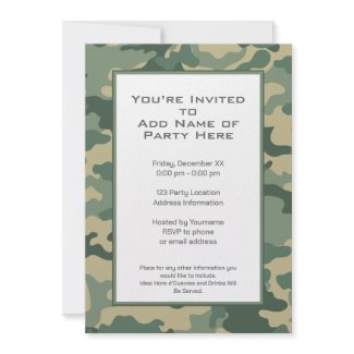 Party Invitation: Military Camouflage invitation