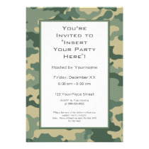 Party Invitation: Military Camouflage invitations