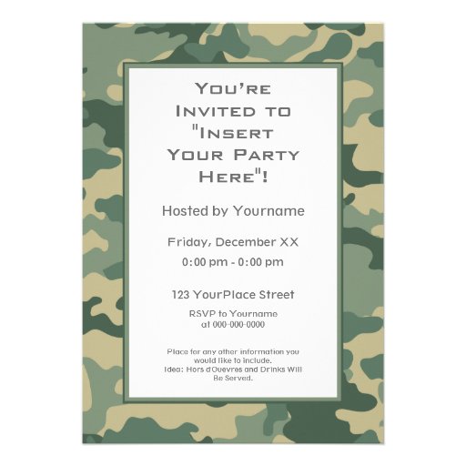Party Invitation: Military Camouflage