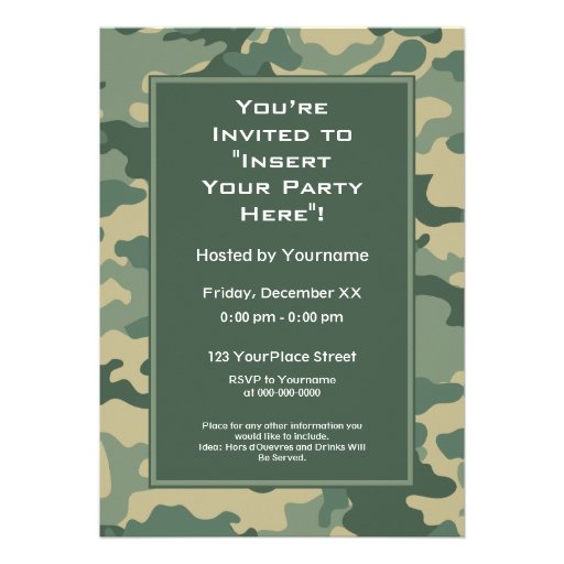 Party Invitation: Military Camouflage