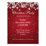 Party Invitation Red Elegant Sparkle Custom