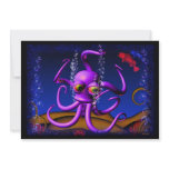 Party invitation template with funny octopus
