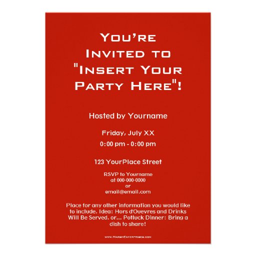 Party Invitation: Vintage Uncle Sam