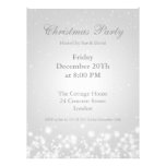 Party Invitation White Elegant Winter Sparkle