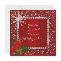 Party Invitation with CRYSTAL SNOWFLAKE