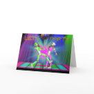 postcard - Party Invitation with dancing Robot's
