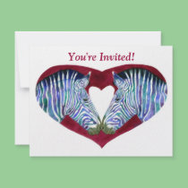 Party Invitation - Zebras & Heart invitations