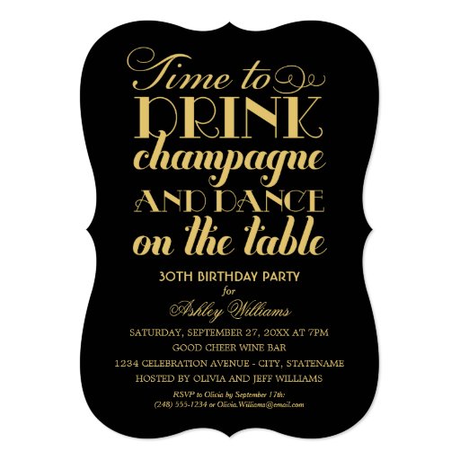 Party Invitations | Time to Drink Champagne