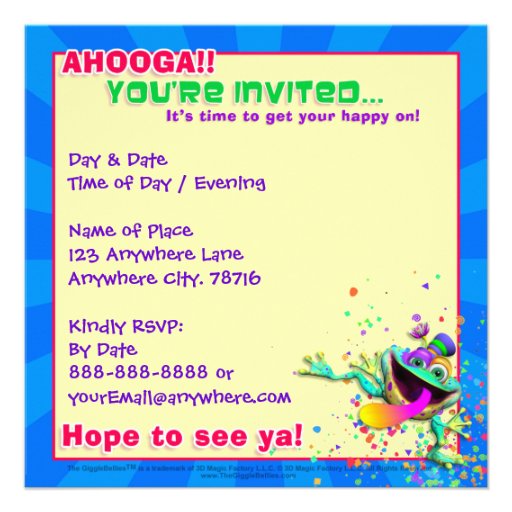 Party Invite- "Let's Party!" with Fribbets