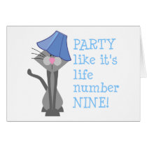 PARTY, Life number NINE! Card by StitcherladyxxTees PARTY, Life number NINE! Card