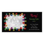 Party Lights Black Photocard Photo Greeting Card