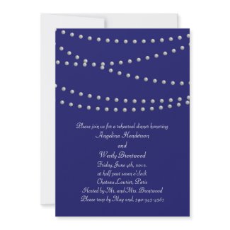 Party Lights on Blue Rehearsal Dinner invitation