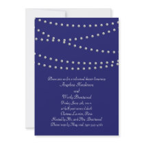 Party Lights on Indigo Rehearsal Dinner Custom Announcements